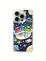 PhoneCasing iPhone 16 Pro Case with alien bath under starry sky, exclusive artist design, premium protective case for iPhone 16 Pro.