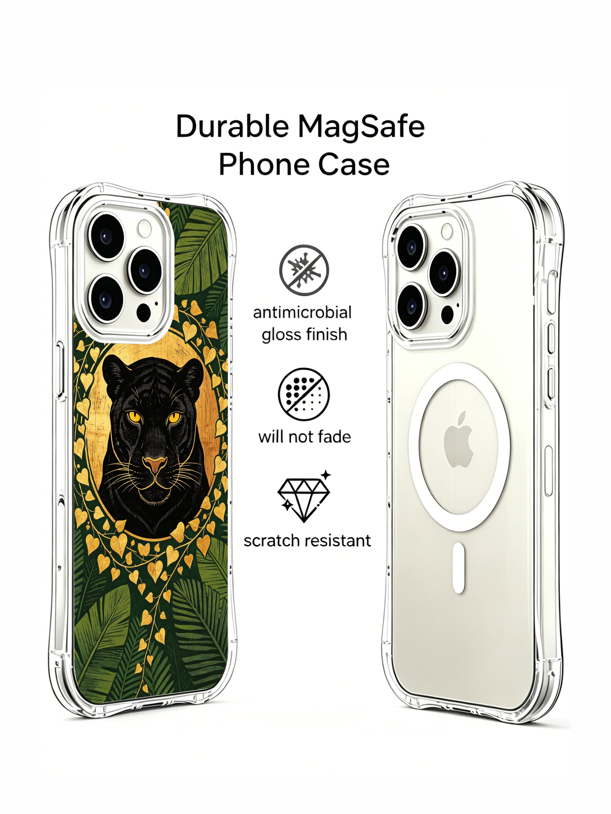 PhoneCasing Art Nouveau Panther iPhone 15 Pro Max Case, exclusive artist collab luxury case