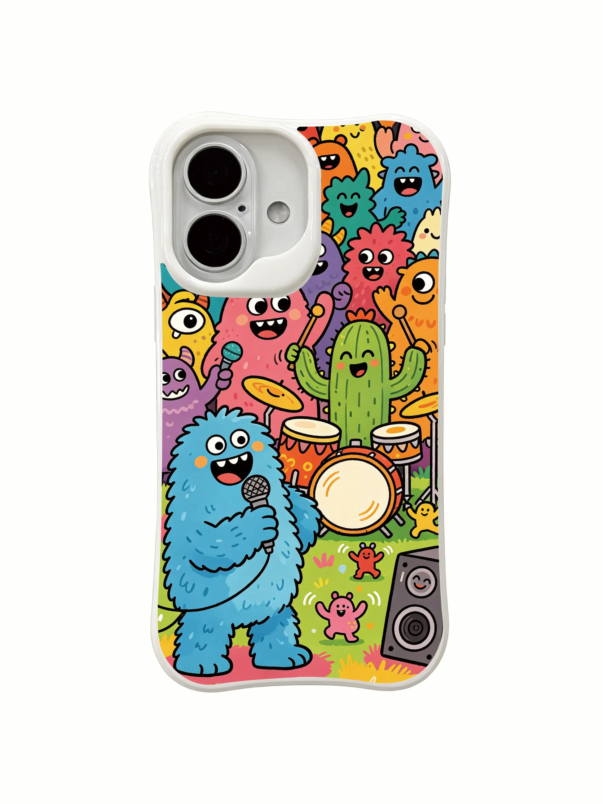PhoneCasing exclusive artist collab iPhone 16 Plus Case, unique limited edition art of the Monster Music Festival.