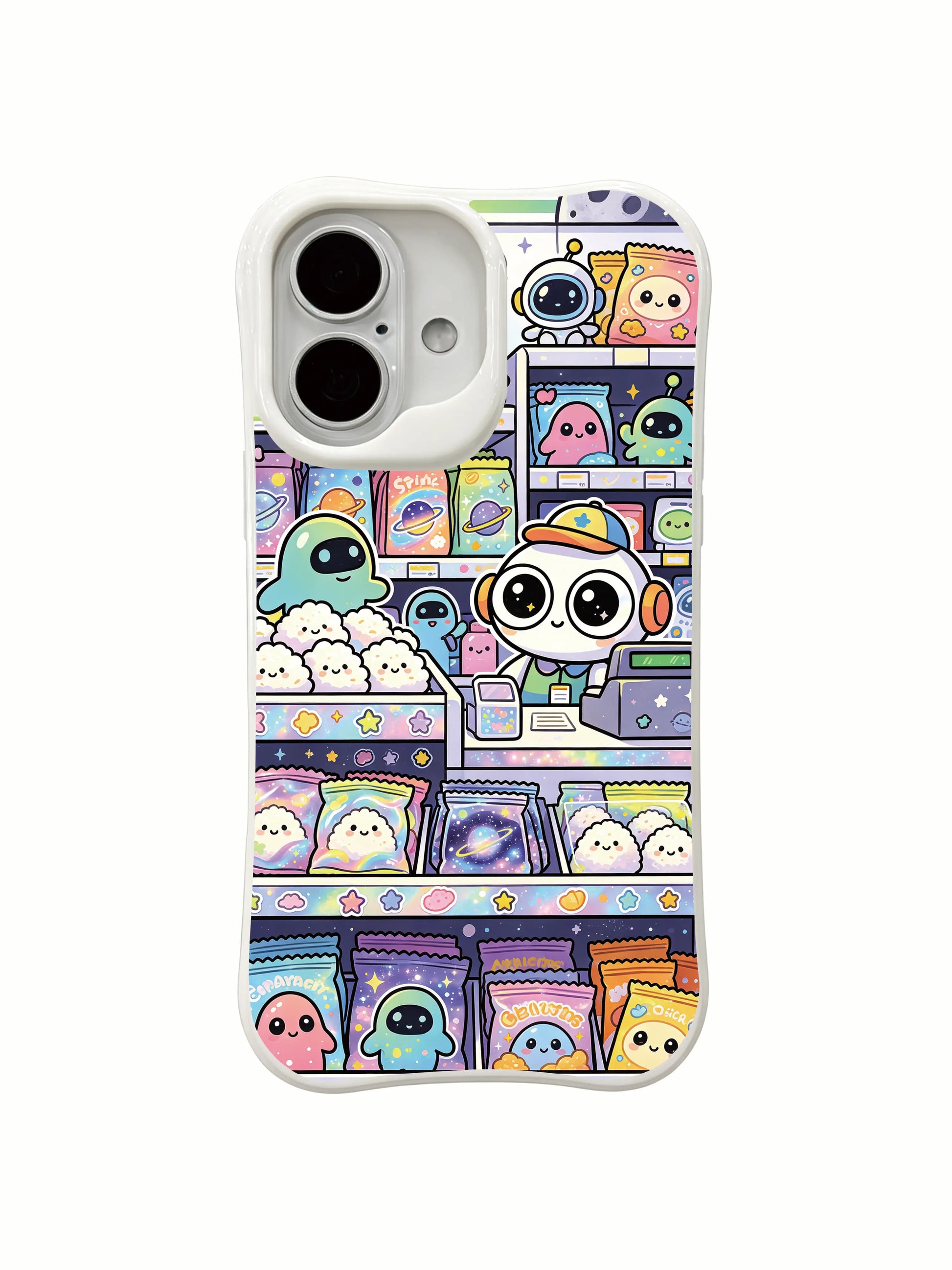 PhoneCasing exclusive artist collab iPhone 16 Plus Case, creative Moon Convenience Store limited edition art case.