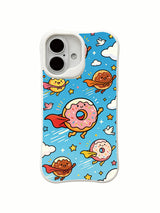PhoneCasing exclusive artist collab iPhone 16 Plus Case, unique limited edition art of the Donut Flying Club.