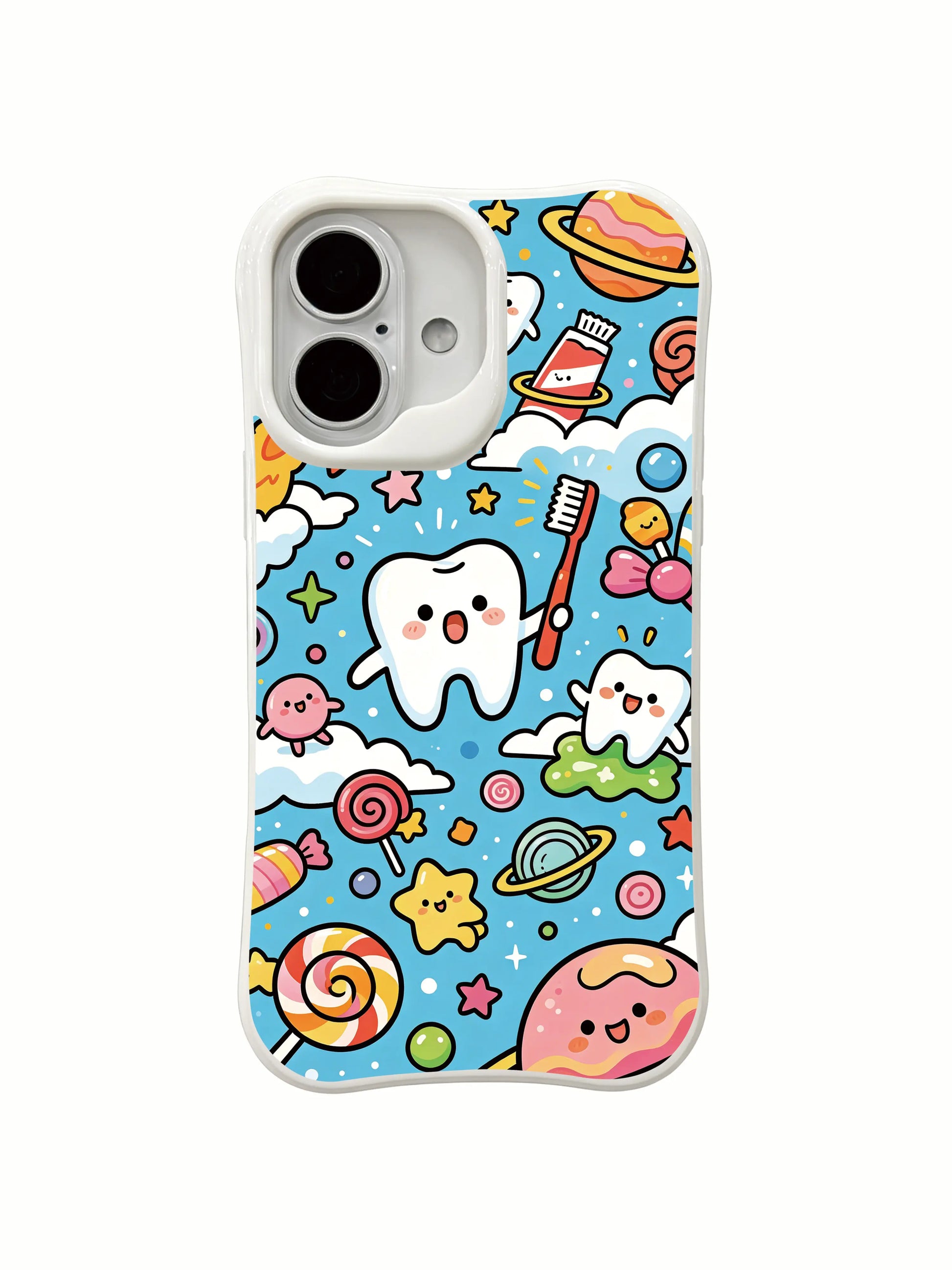 PhoneCasing artist designed iPhone 16 Plus Case, Milo Yun’s Ice Cream Valley with unique full-cover illustration.