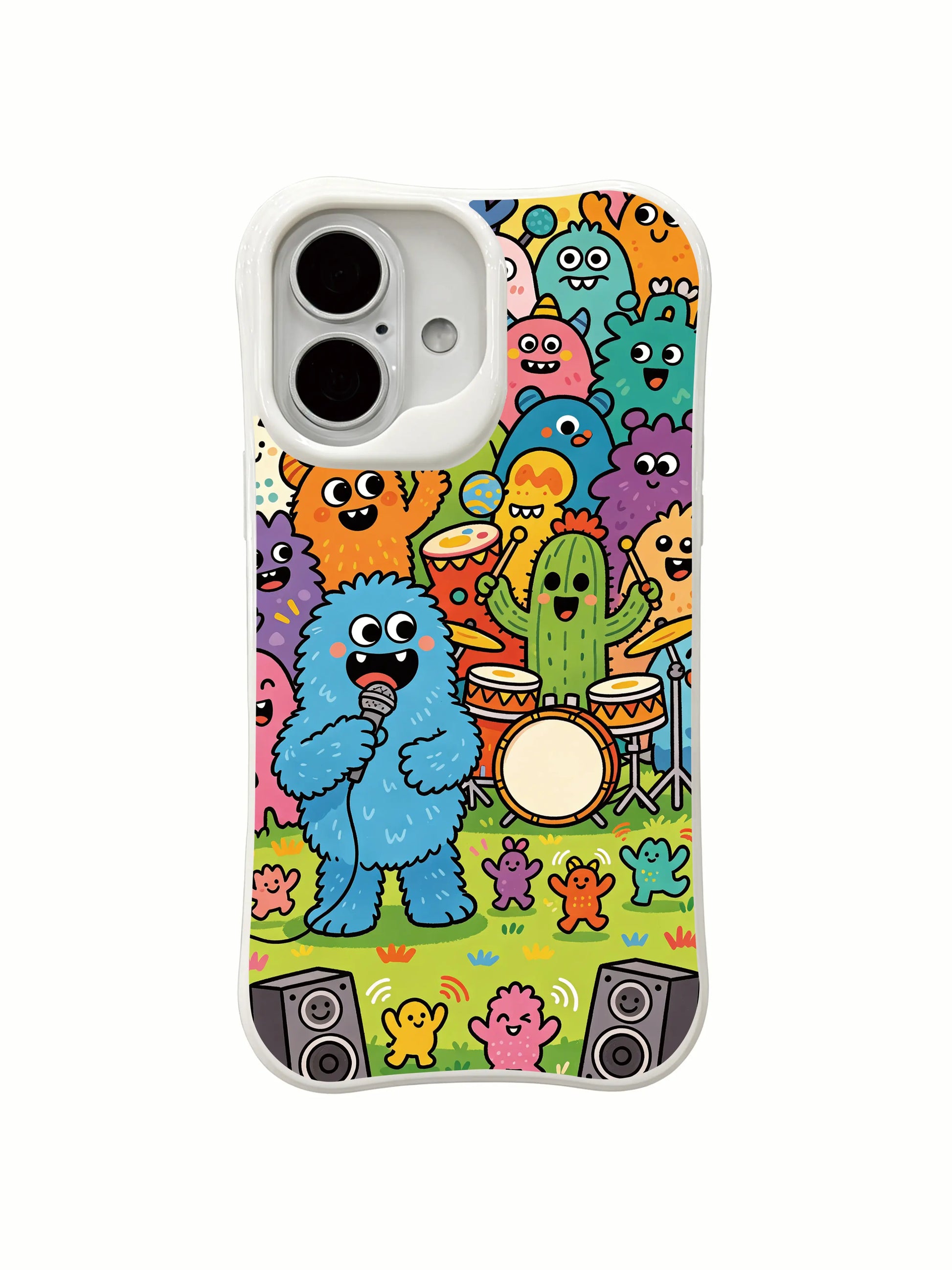 PhoneCasing artist designed iPhone 16 Plus Case, one-of-a-kind illustration of the monster outdoor music festival.