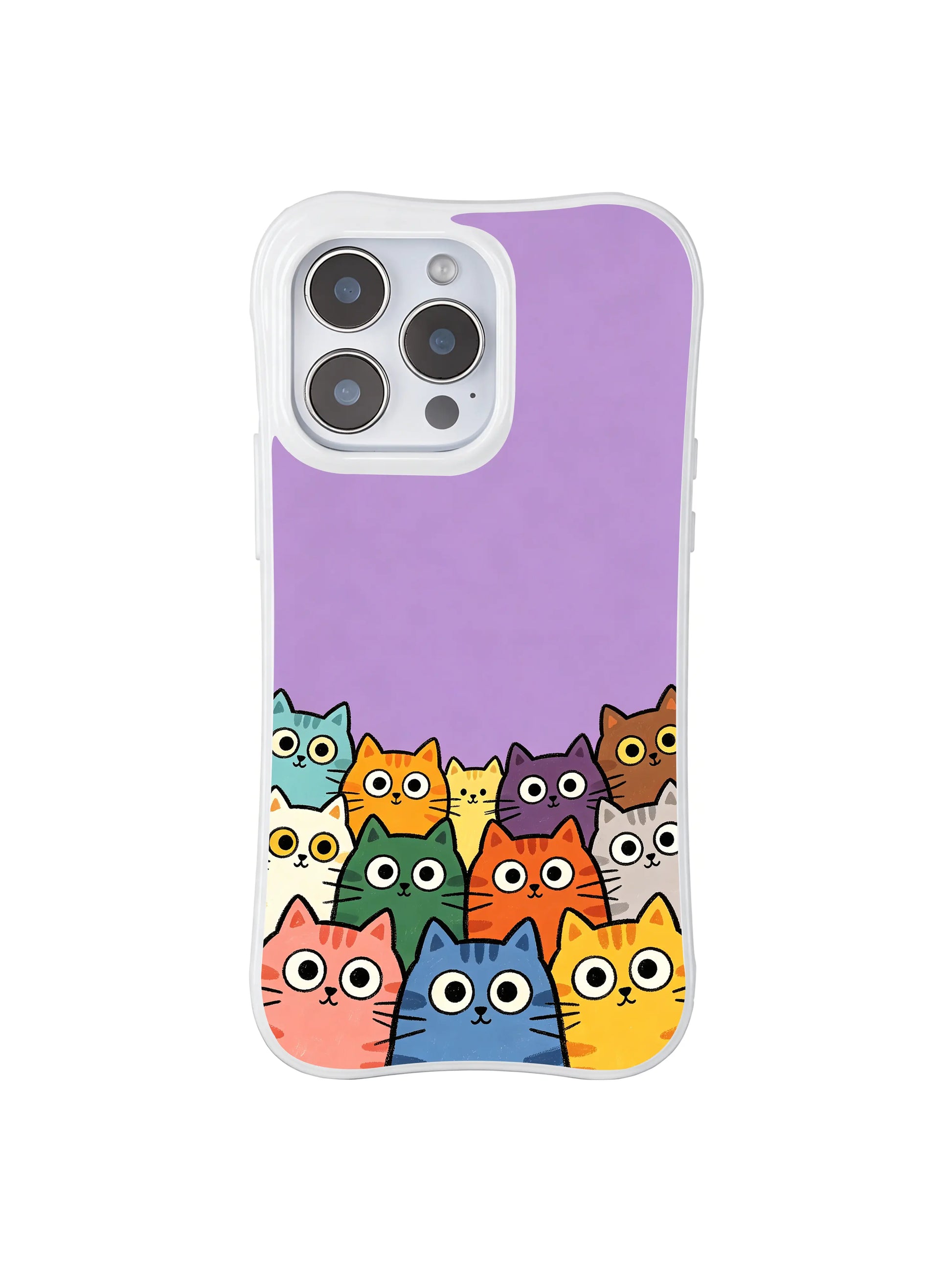 PhoneCasing iPhone 16 pro max protective case with cats art, capturing a whimsical, behind-the-scenes mood.