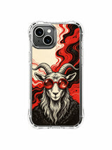 Philosophy-driven bespoke fine art Red Frequency Goat design by Rufus Vale on PhoneCasing iPhone 13 Case, exclusive limited collab premium art case shipped directly from California USA.