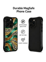 PhoneCasing best iPhone 15 pro max case for women, luxury emerald leopard gold river design by artist Aurelia Wilden, slim protective phone case.