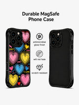 Black Base Retro Love Song Heart Pattern görseli içeren iPhone 13 Pro Max kılıfı