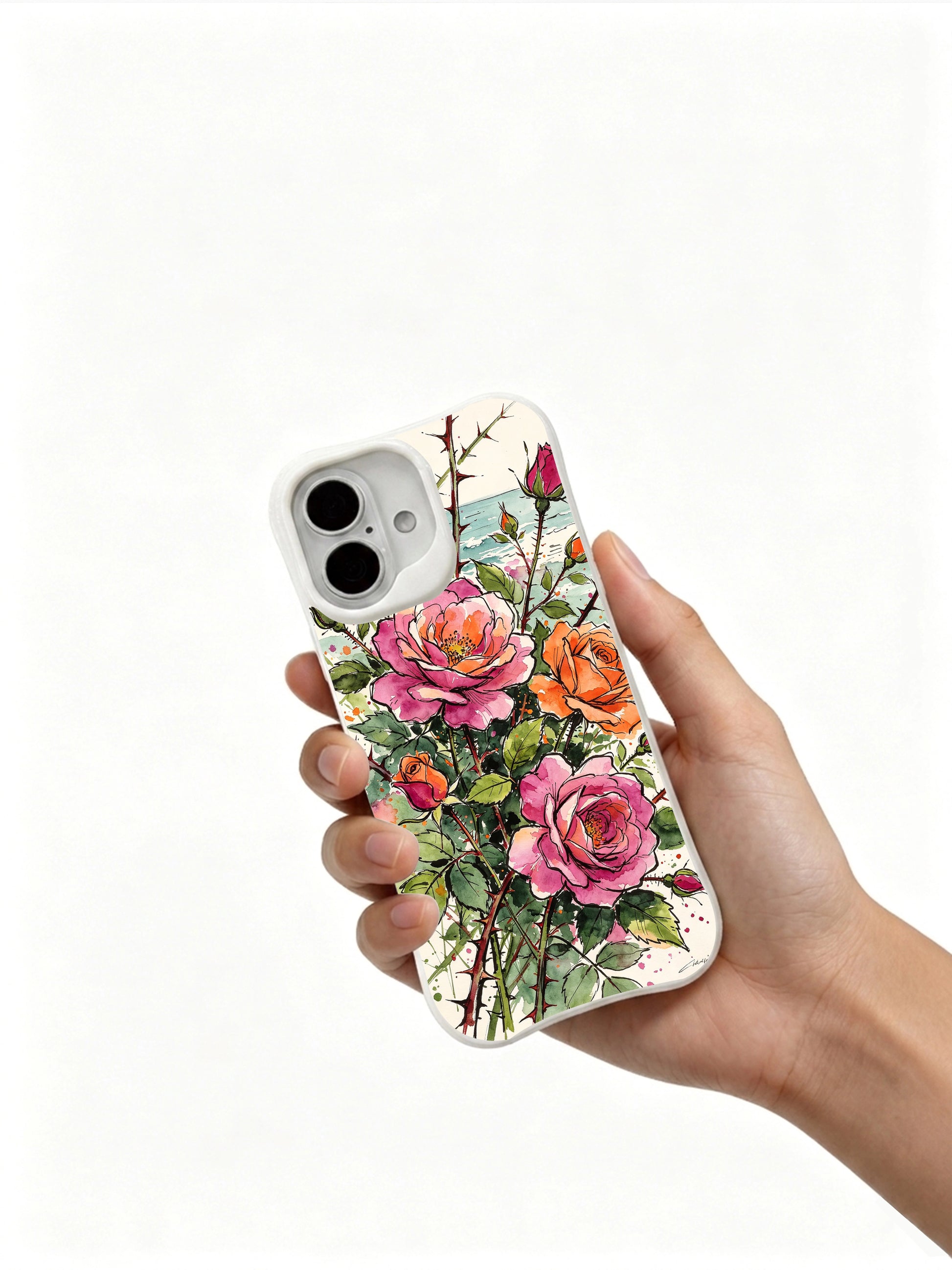 PhoneCasing bold color floral iPhone 16 Case, premium crafted in California