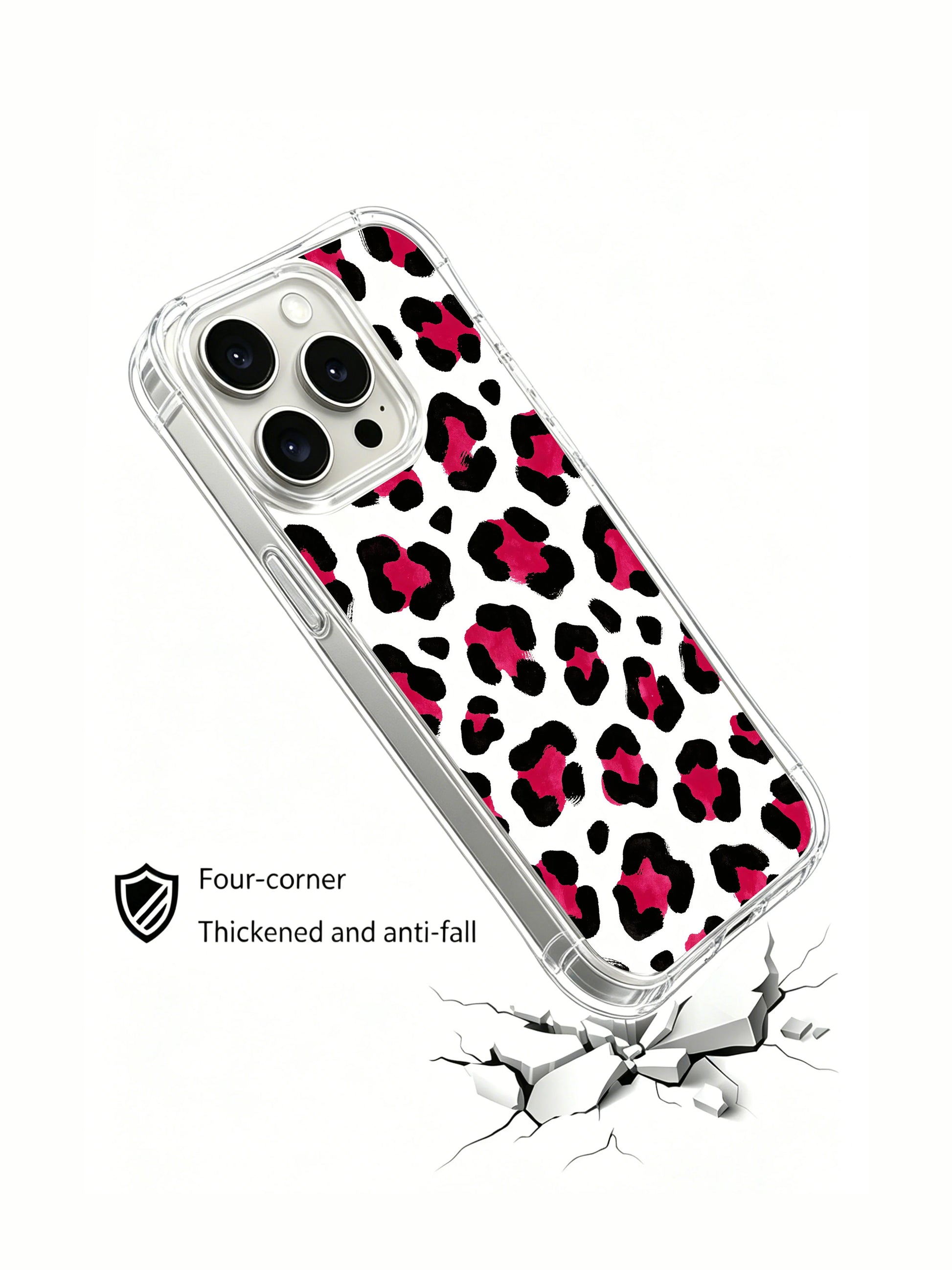 Vibrant unapologetic berry wild leopard iPhone 14 Pro Case from PhoneCasing, fully MagSafe magnetic wireless charging compatible, wavy four-corner shockproof anti-drop frame handcrafted in California
