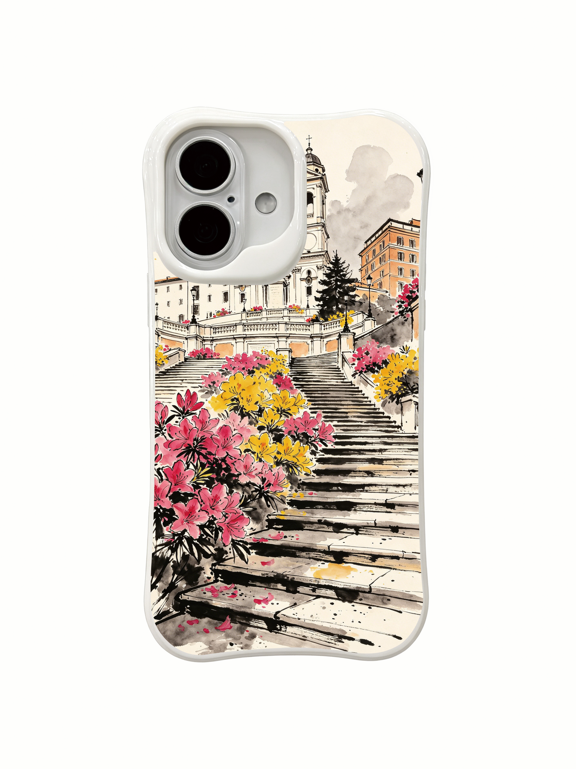 PhoneCasing bold floral Rome iPhone 16 Case, world-class artist creation