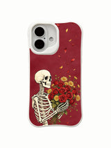 Bold-line vintage tattoo sketch on an iPhone 16 case