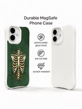 Bone garden gothic floral composition on an iPhone 16 case