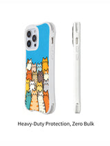 PhoneCasing iPhone 16 pro max anti-yellowing case with a lively gathering of colorful cats, capturing the joy of a feline group photo.