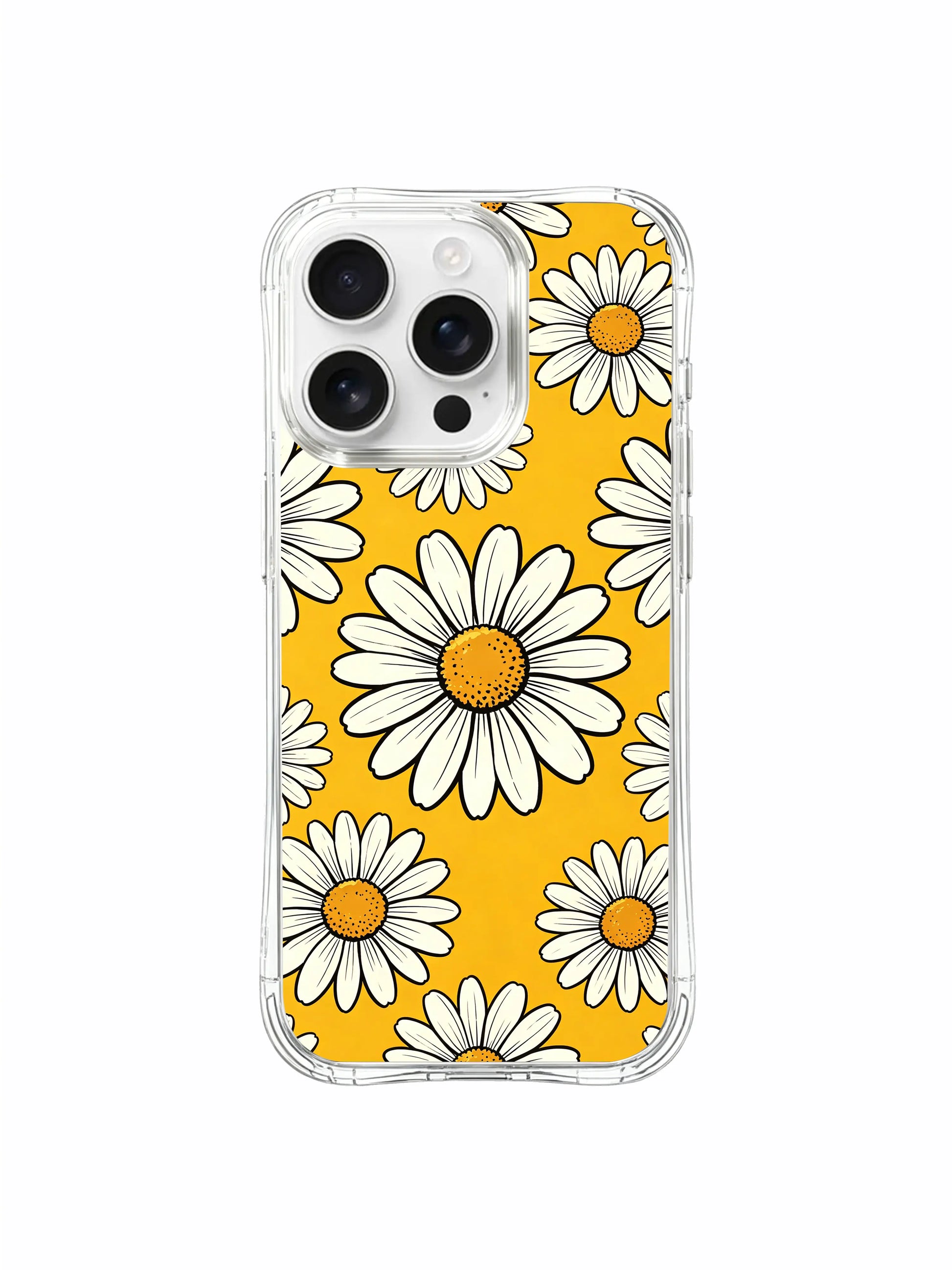 PhoneCasing iPhone 16 Pro Max Case with Bright Hope Daisies pattern, sunny blooms that carry a quiet message of positivity.