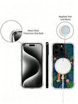 Çiçek açan yeşilliklerle çevrili turuncu kaplan görselli iPhone 13 Pro kılıfı
