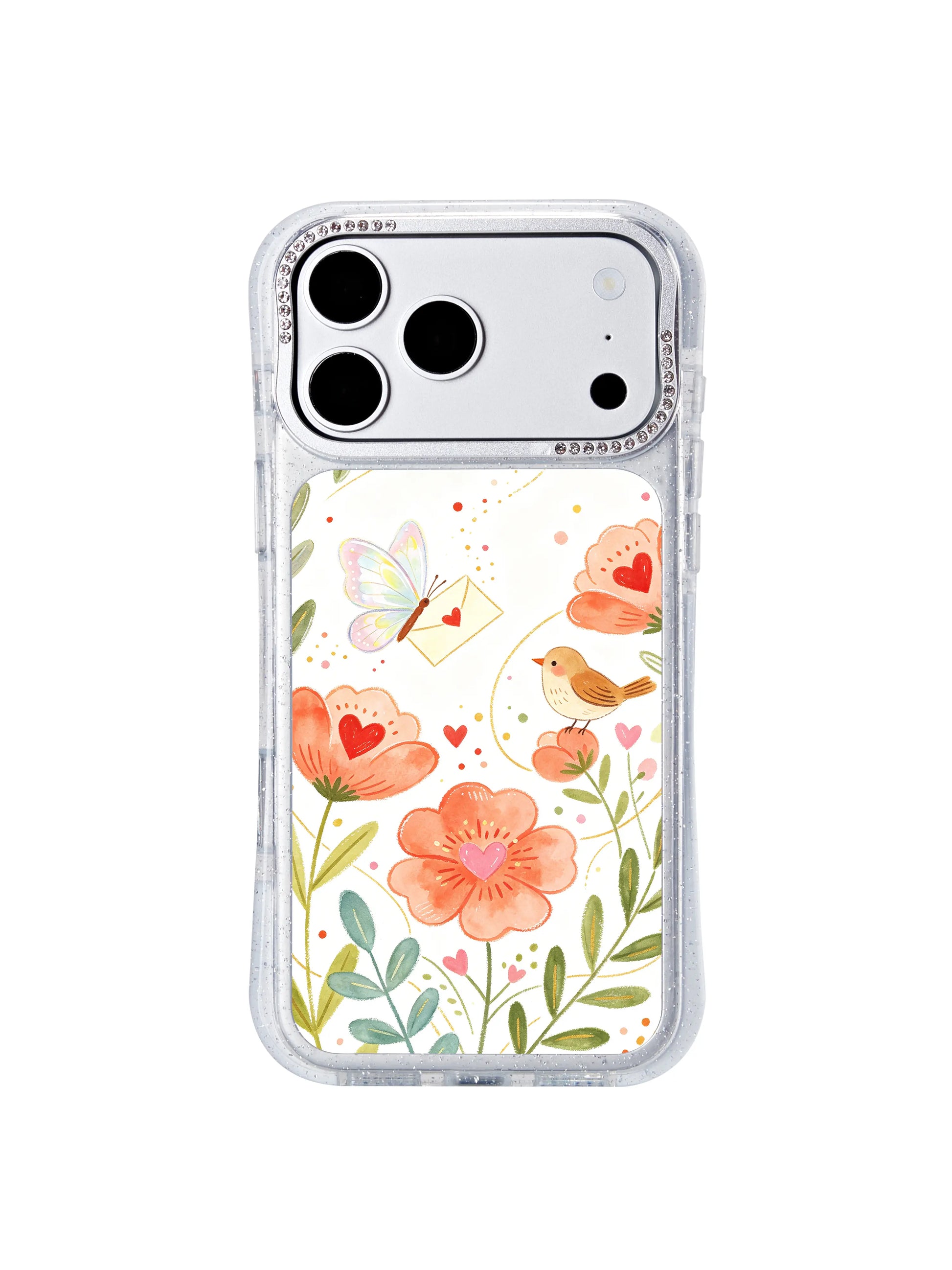 PhoneCasing elegant bridesmaid gift iphone 17 pro Max casing featuring Aurelia Finch’s Butterfly Love Letter garden art, a charming and practical wedding favor.