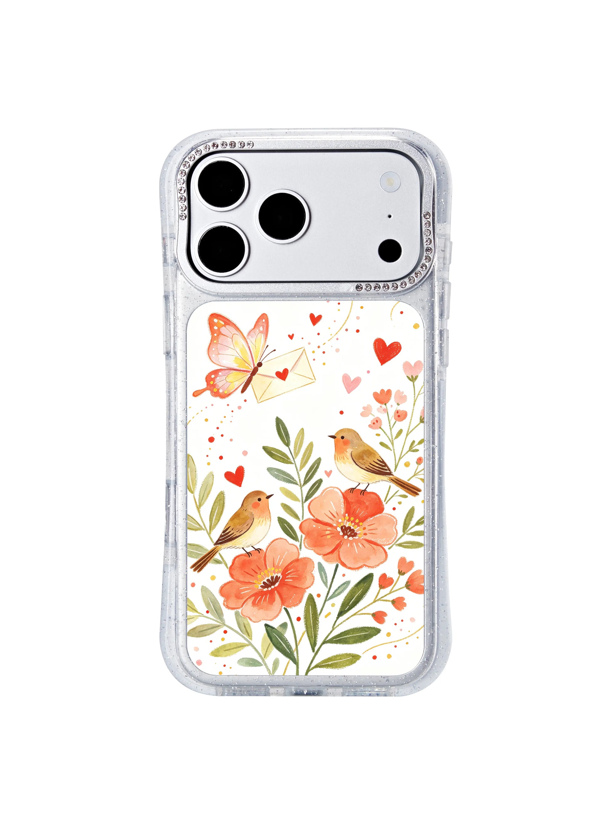 PhoneCasing camera control button friendly iphone 17 pro Max case with Aurelia Finch’s Butterfly Love Letter design, full access to all new iPhone 17 Pro features.