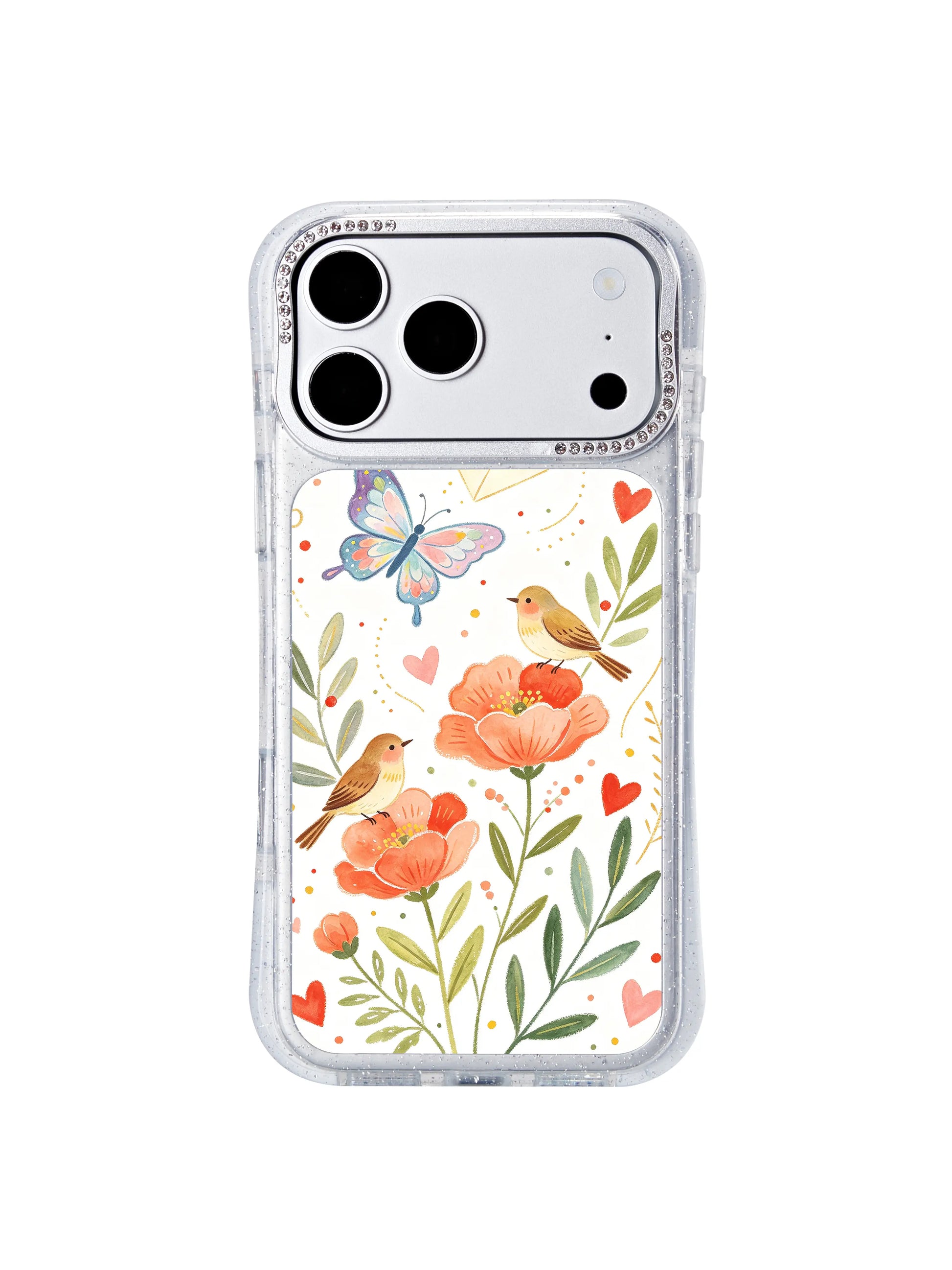 PhoneCasing cozy cottagecore aesthetic iphone 17 pro Max casing from Aurelia Finch’s garden series, soft butterfly and love letter illustration for art lovers.