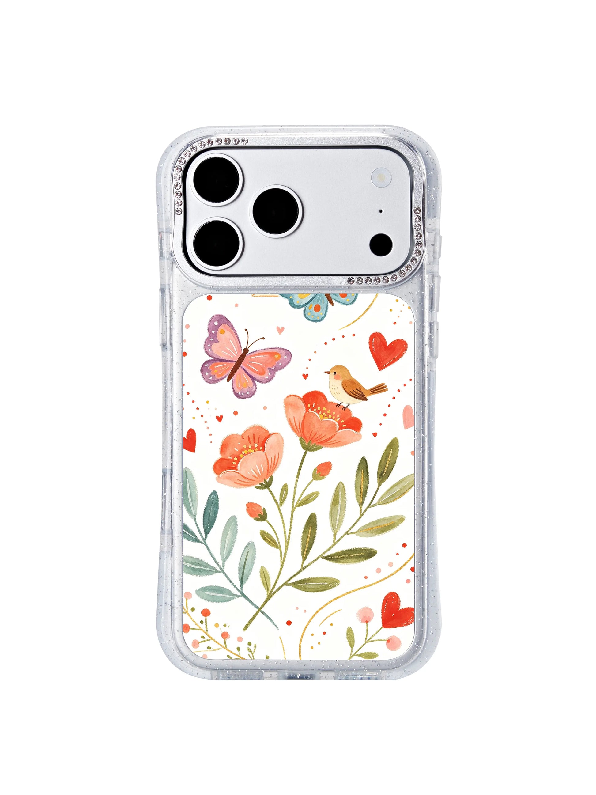 PhoneCasing gallery quality printed iphone 17 pro Max case of Aurelia Finch’s Butterfly Love Letter, true-to-original hand-drawn watercolor texture reproduction.