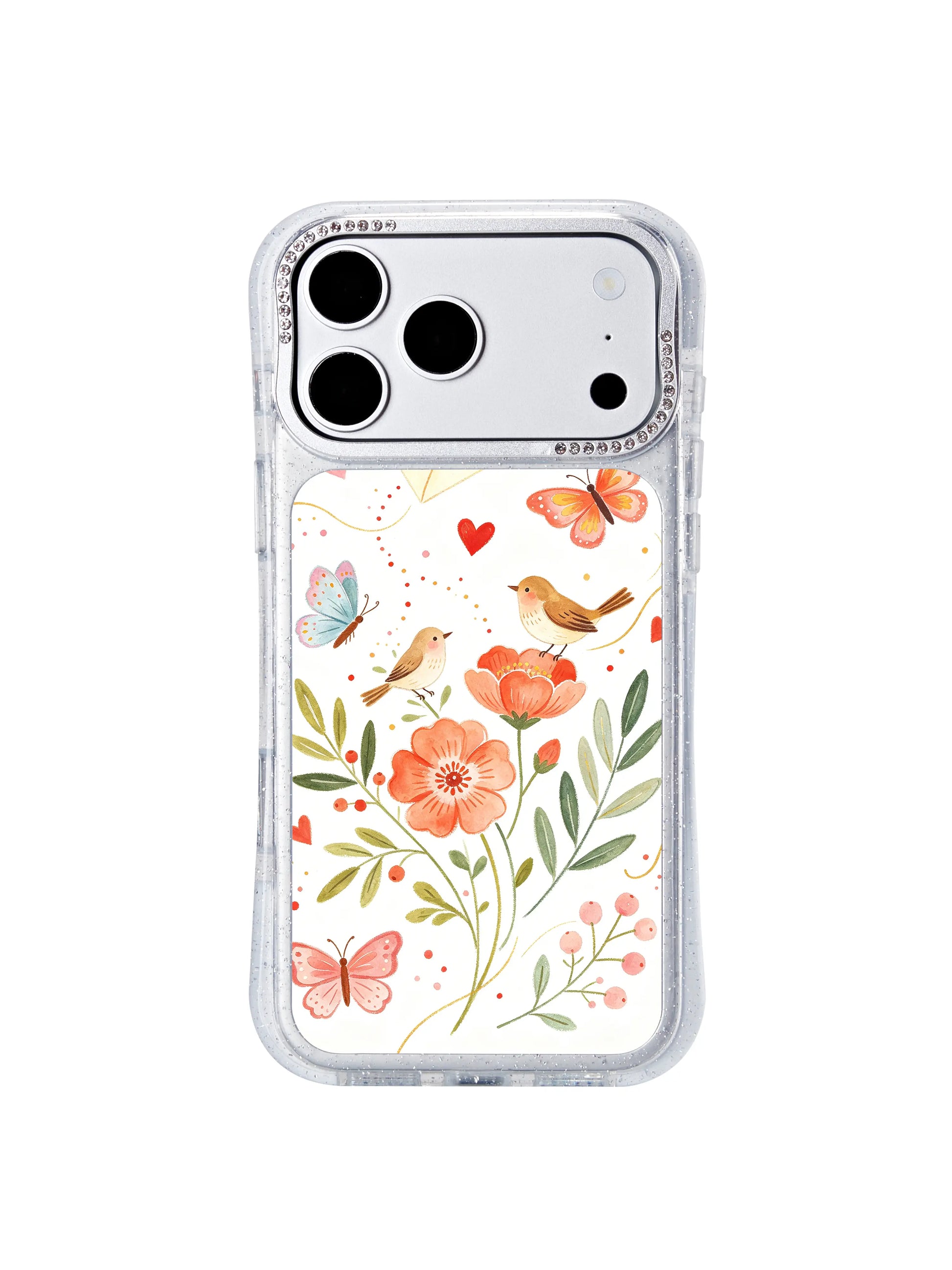 PhoneCasing thoughtful romantic gift iphone 17 pro Max casing with Aurelia Finch’s Butterfly Love Letter artwork, delicate floral and heart motifs perfect for gifting.