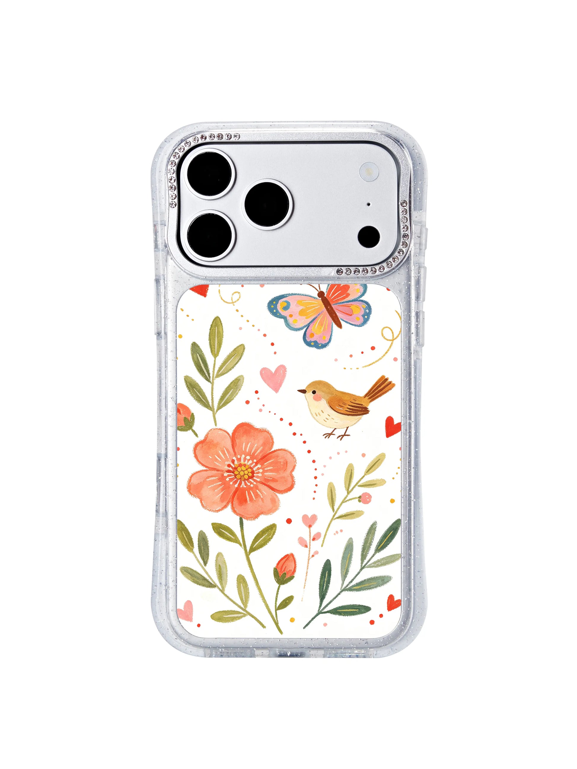 PhoneCasing scratch resistant iphone 17 pro Max case printed with Aurelia Finch’s Butterfly Love Letter folk art, durable frame for long-term daily protection.