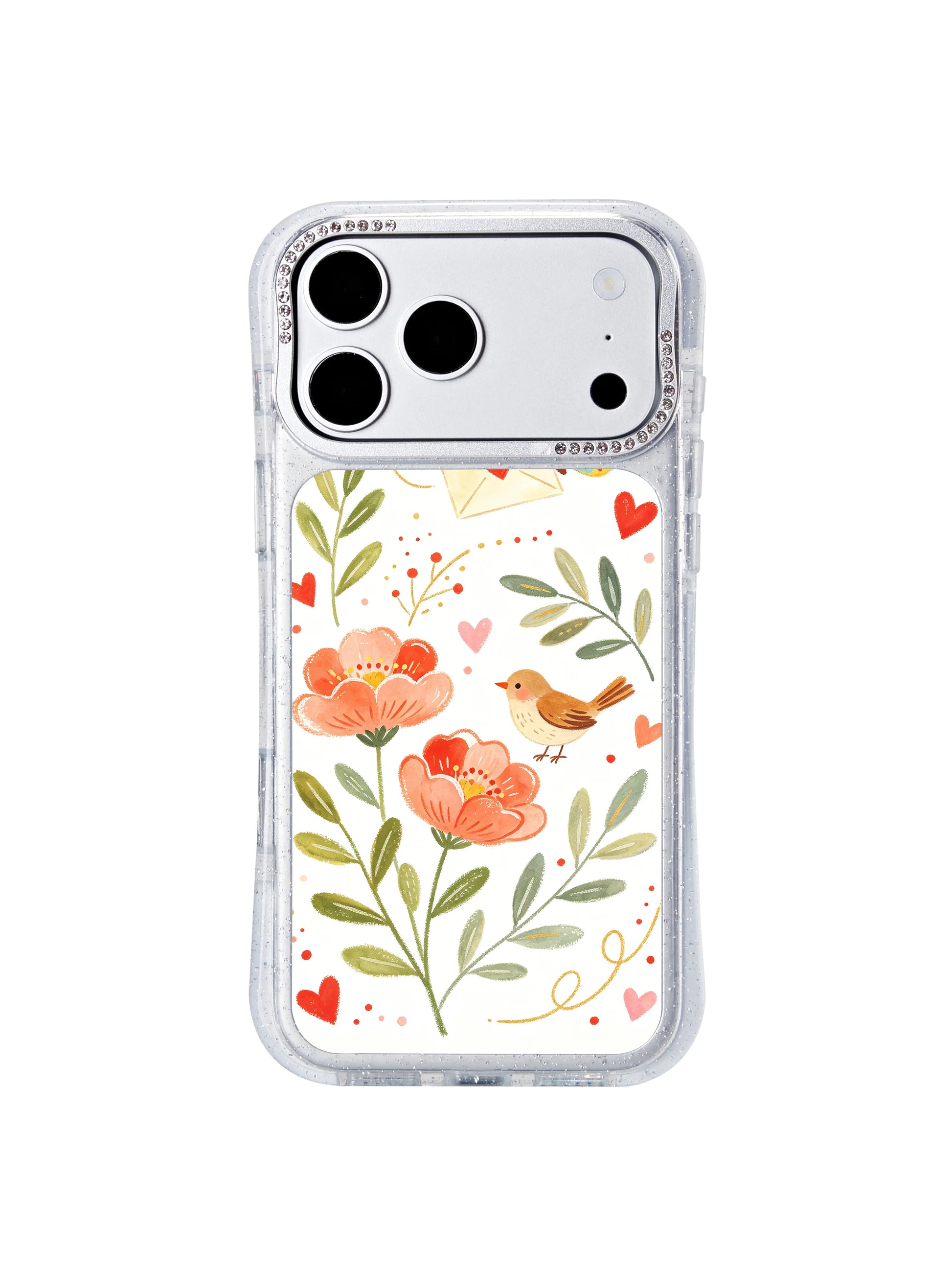 PhoneCasing premium wearable fine art iphone 17 pro Max case from Aurelia Finch’s White Bloomwing Garden collection, curated artistic design for style-focused users.