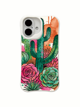 Cactus Odyssey görselli iPhone 16 kılıfı