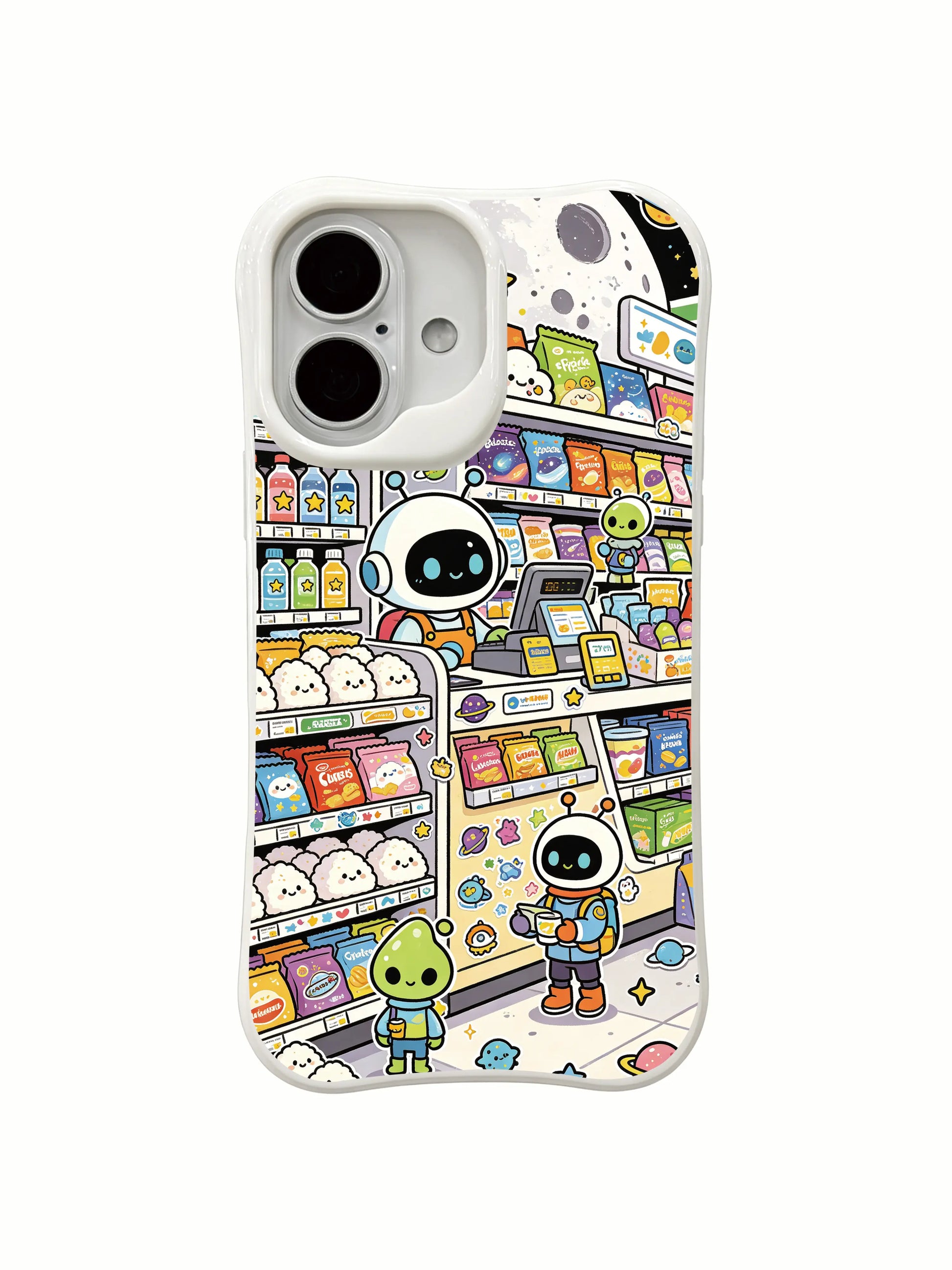 PhoneCasing California crafted iPhone 16 Plus Case, premium Moon Convenience Store art case for fashionable users.