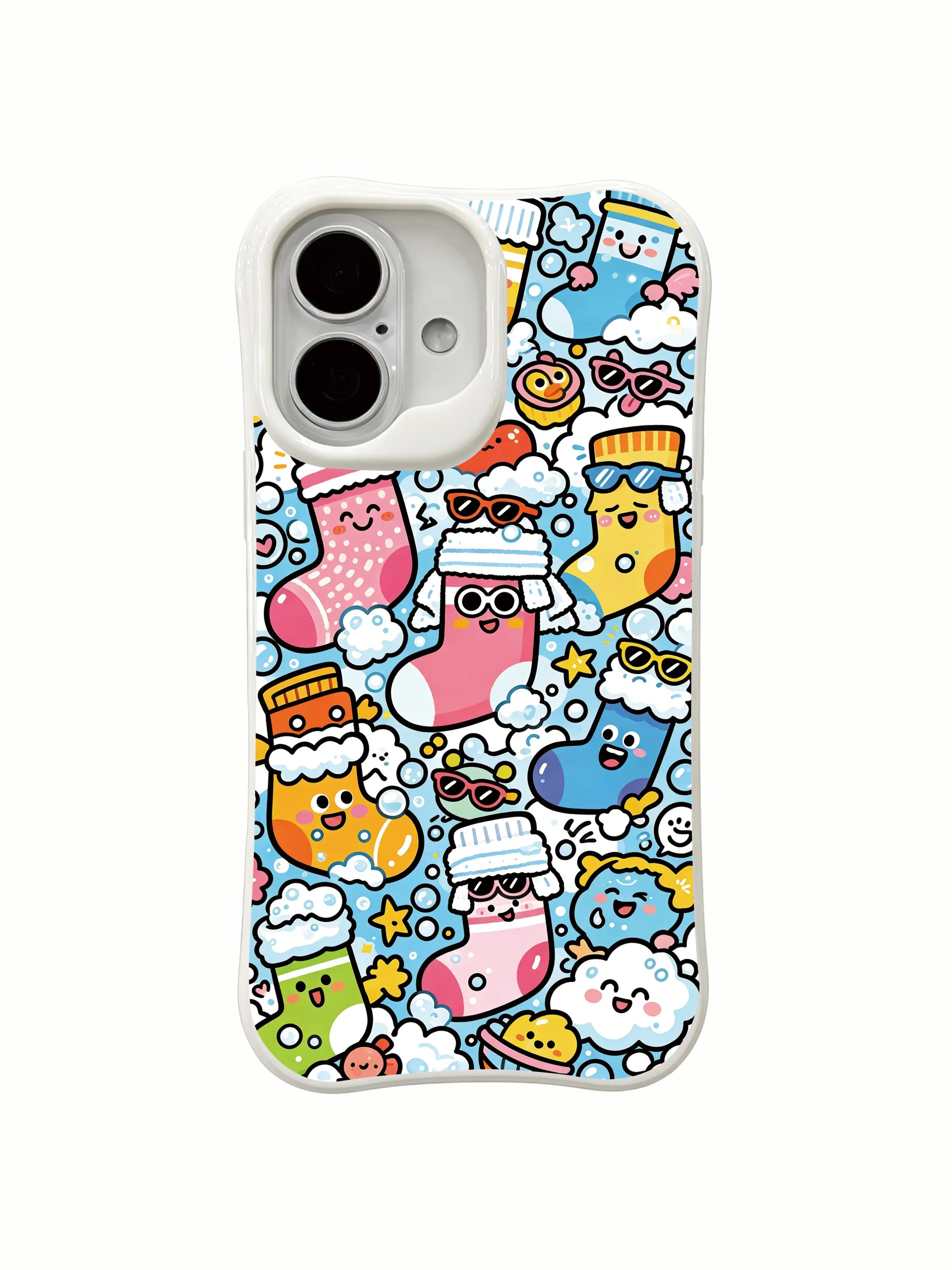 PhoneCasing California crafted iPhone 16 Plus Case, premium Sock Monster Escape Day art case for fashionable users.