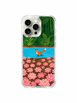 Fox and jungle artwork on an iPhone 15 Pro Max case
