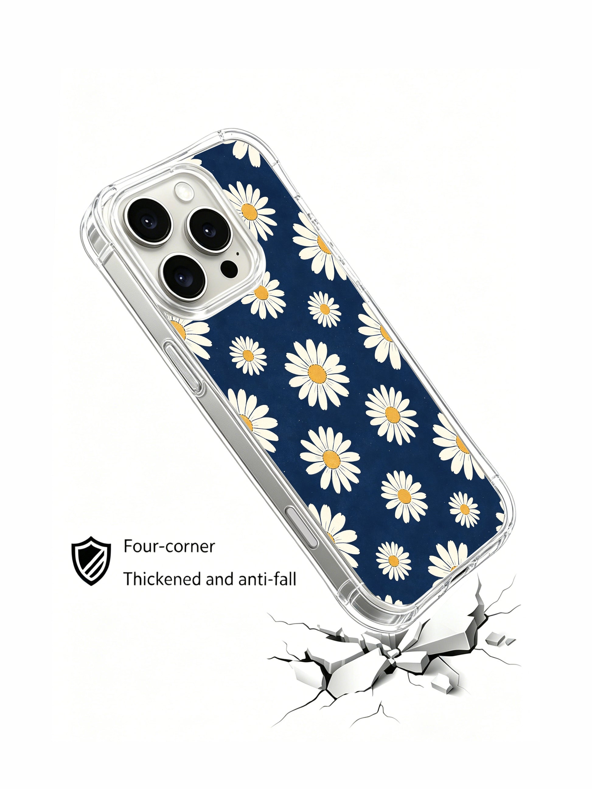 PhoneCasing iPhone 16 Pro Max Case featuring Calm Lake Daisies by Daisy Vale, blooms that feel like moonlight floating on still water.