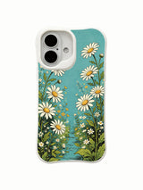 PhoneCasing calming fairytale floral trail iPhone 16 Plus Case, whimsical hand-drawn art locally made in California.