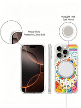 PhoneCasing iPhone 16 Pro Case with candy-color crayon art, exclusive Milo Yun design, UV-printed premium phone protection.
