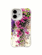 Capri bougainvillea artwork on an iPhone 16 case