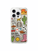 Cherry Western Lucky Design görseli içeren iPhone 16 Pro Max kılıfı