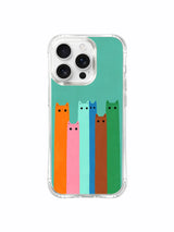 PhoneCasing iPhone 16 Pro Max with Childlike Cat Elevator art, simple cats that capture the fun, innocent humor of a secret little surprise.