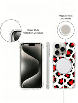 Kırmızı Berry Leopar görseli galeri görünümü 5 içeren iPhone 14 Pro kılıfı