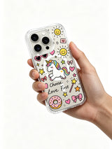Cloud Unicorn Cozy Sticker artwork on an iPhone 16 Pro Max case