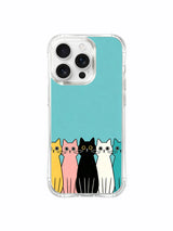 PhoneCasing iPhone 16 pro max scratch-resistant case featuring cats on a sea-blue background, capturing a sense of peace.