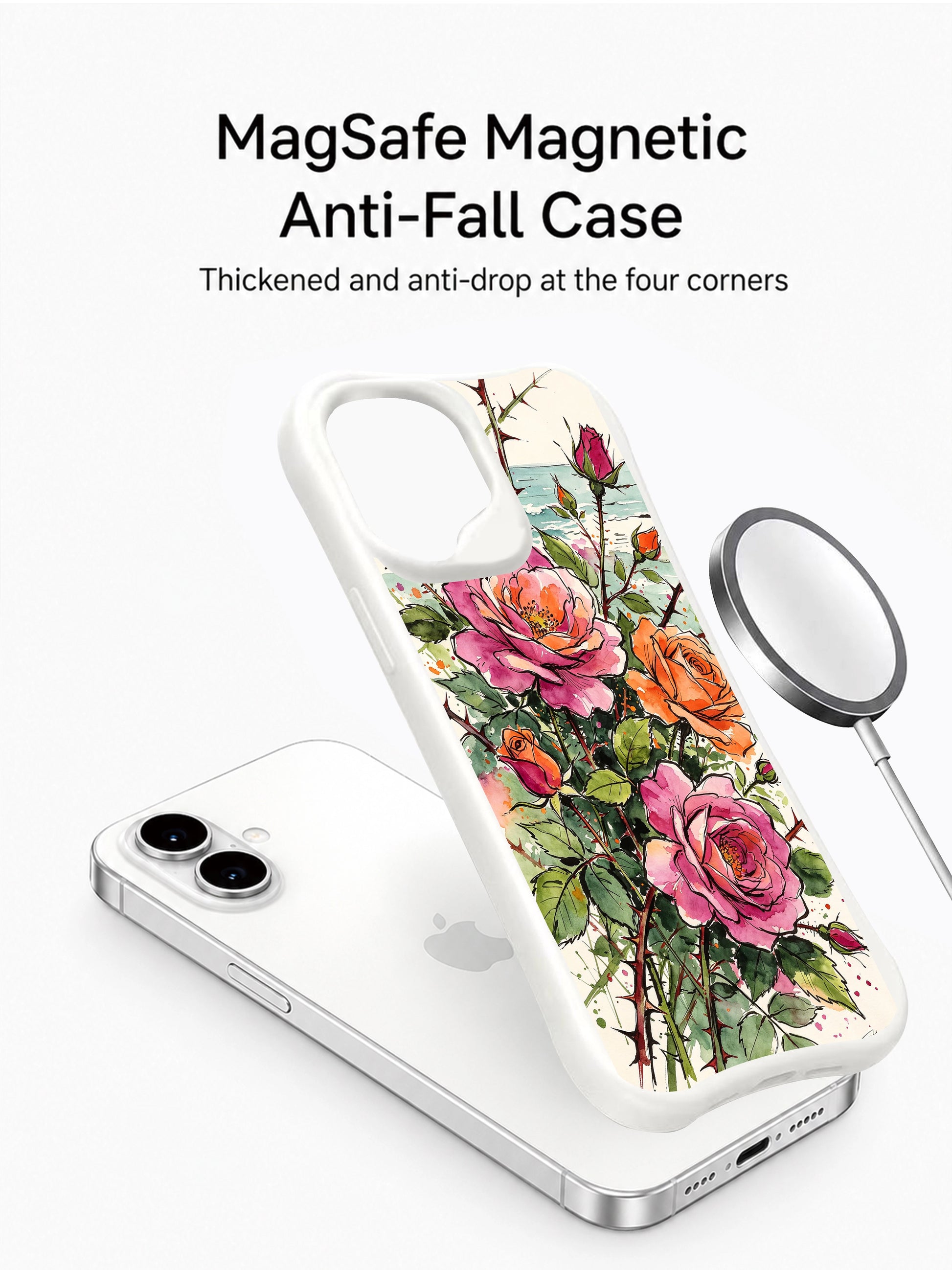 PhoneCasing coastal wild rose iPhone 16 Case, exclusive limited edition artwork