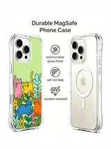 PhoneCasing iPhone 16 pro max scratch-resistant case with multicolored cats shaped like flowers, a cheerful design for everyday use.