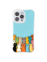 PhoneCasing iPhone 16 Pro Max with Colorful Cat Celebration art, diverse cats in every hue coming together to celebrate the joy of being unique and part of a group.