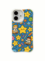 Colorful cosmic star artwork on an iPhone 16 Plus case