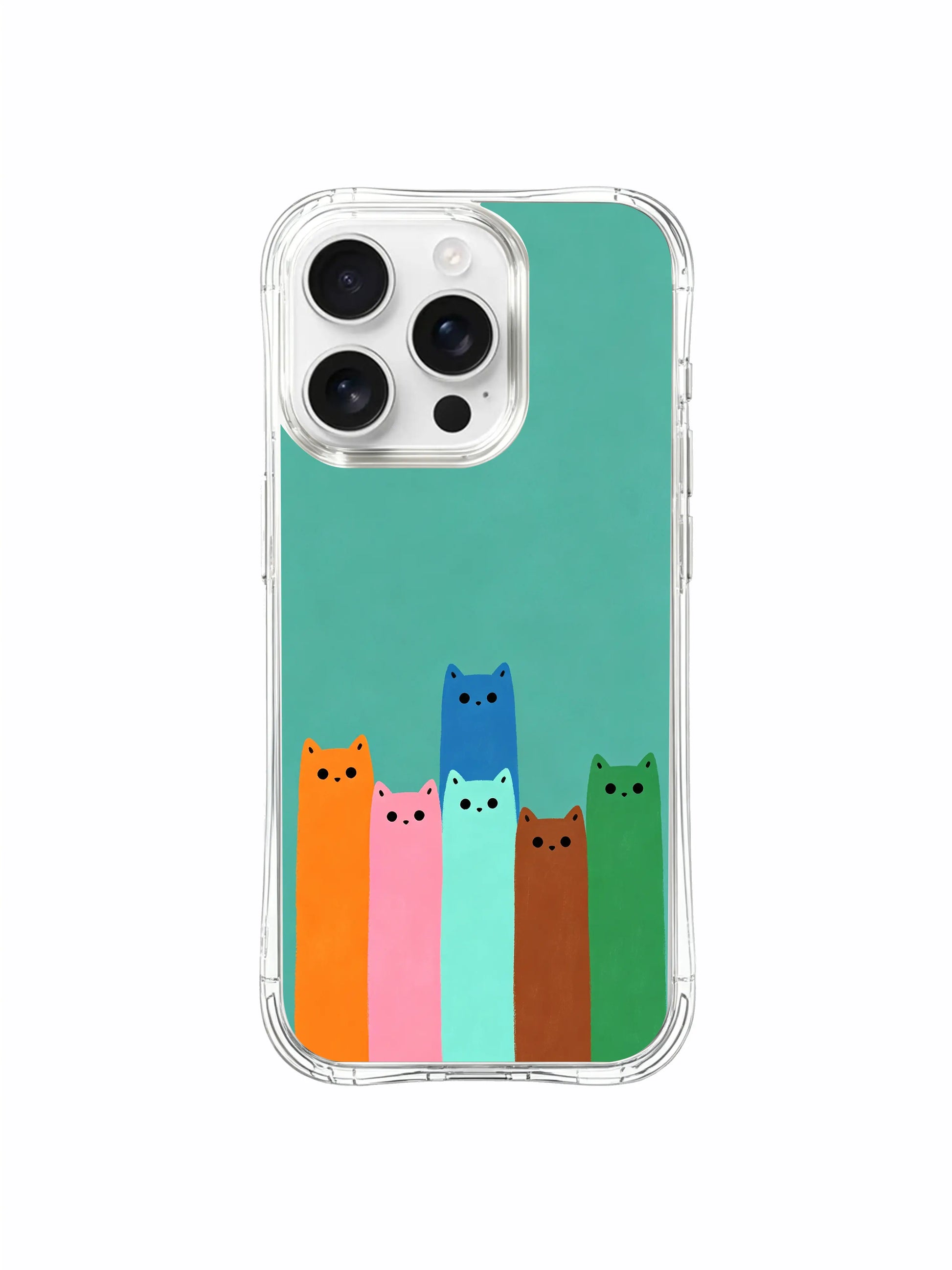 PhoneCasing iPhone 16 Pro Max with Colorful Elevator Cat art, cats that rise slowly like they’re getting ready to give you a sweet little surprise.