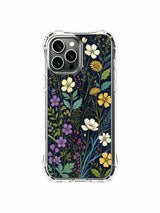 PhoneCasing iPhone 16 Pro Max Case with colorful night bloom art. Amber, purple and white flowers, scratch-resistant and durable case.