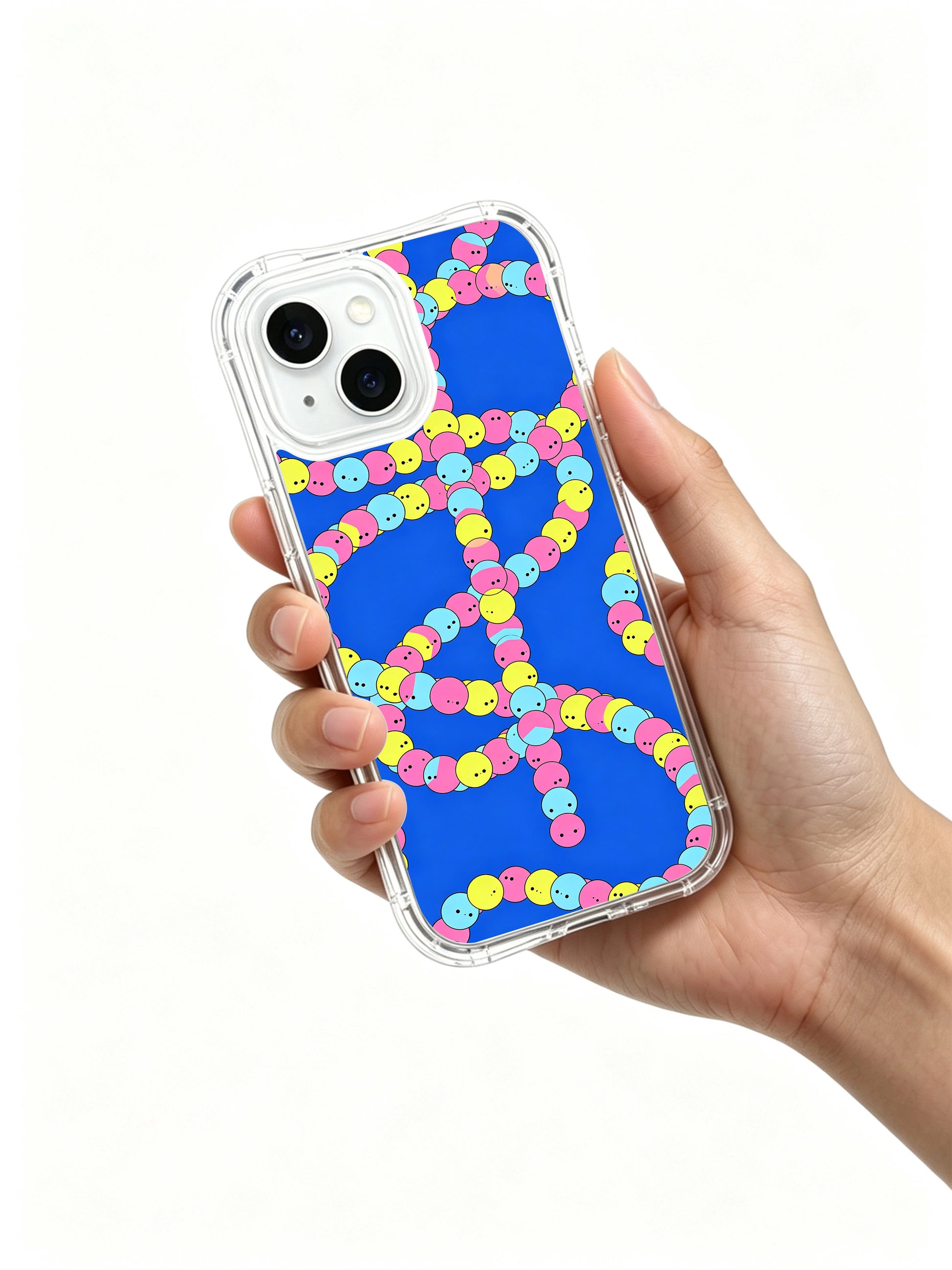 PhoneCasing Colorful Worm Illustration iPhone 15 Plus Case, high-end artistic cover for women