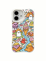 Cream monster valley artwork on an iPhone 16 Plus case