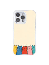 PhoneCasing iPhone 16 Pro Max showcasing Cream Sky Cat Stack, cats that balance together slowly, bringing a calm and cozy rhythm to your case.