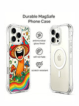 Crowned mushroom king doodle on an iPhone 16 Pro Max case