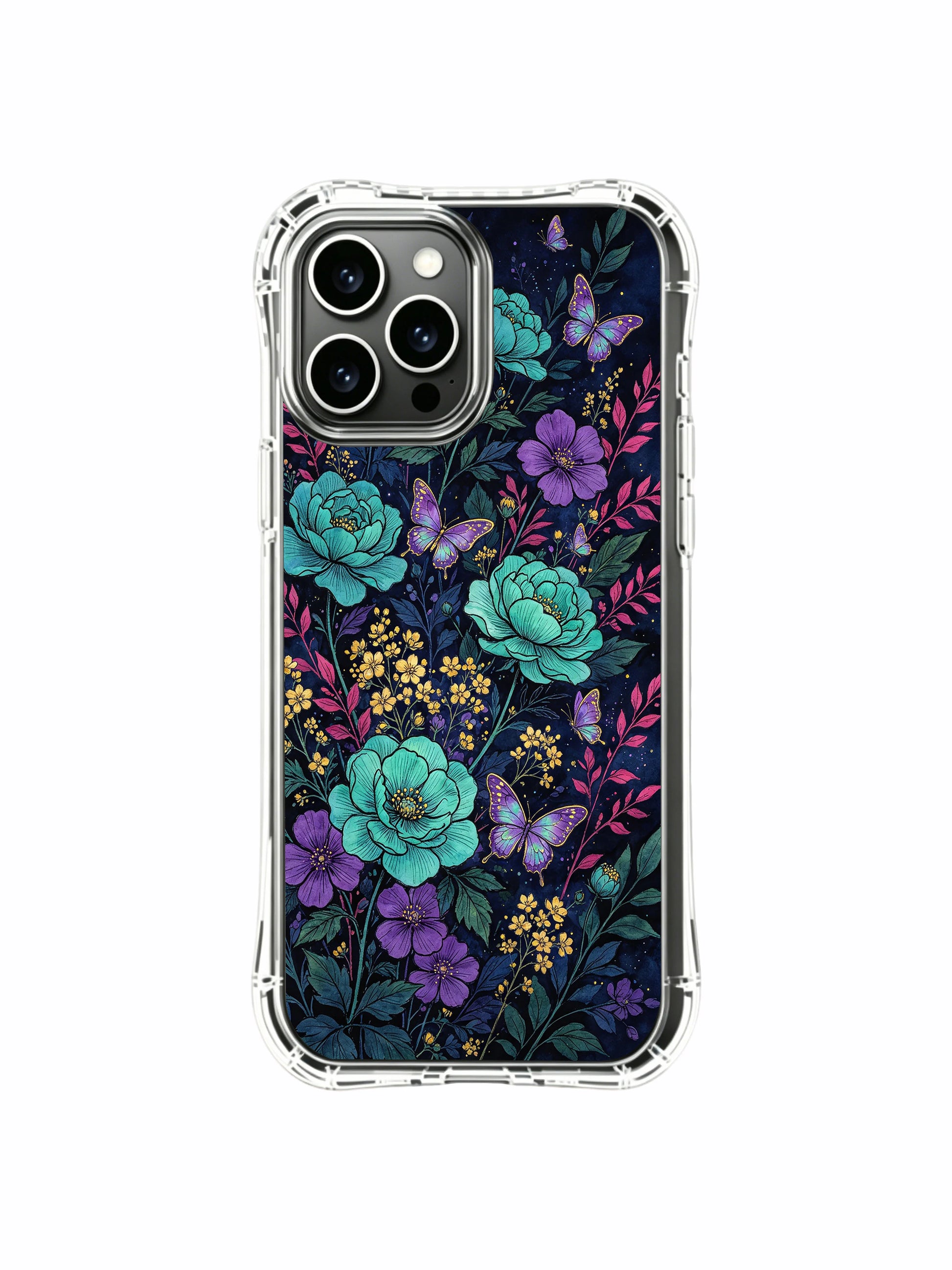 PhoneCasing iPhone 13 pro max Case with a dark aesthetic butterfly garden print, ideal for those who love mysterious, whimsical styles